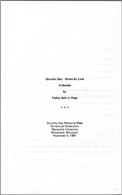 Dorothy Day Driven by Love